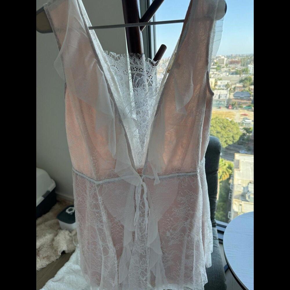 For Love and Lemons White Cut Out Gorgeous Lace Mimi Mini Dress Large